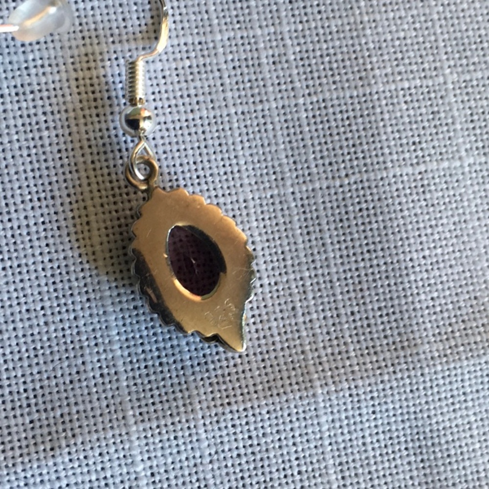 Amethyst/Silver Drop Earrings - Picture 3 of 3